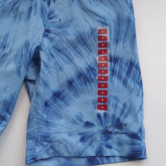 Eddie Bauer Mid Waist Drawstring Active Hybrid Shorts Navy Tie Dye Size 8 - Picture 3 of 8